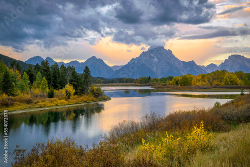 Snake River at Oxbow Bend in Grand Teton National Park in Wyoming