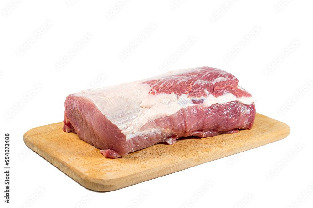 Fillet of pork loin on a white background. Fresh pork meat Fillet of pork loin on a white background. Fresh pork meat