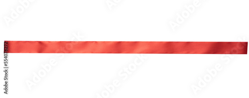 Straight red ribbon isolated for design element photo