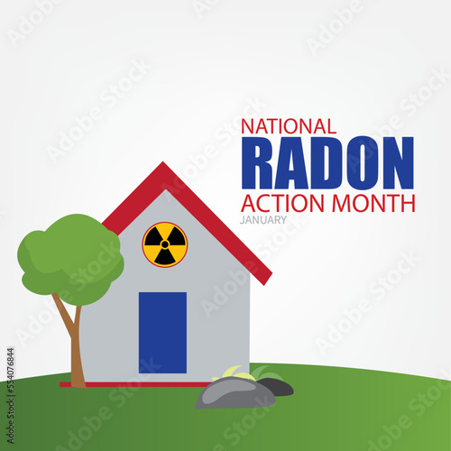 Vector illustration of national radon action month. Simple and Elegant Design
