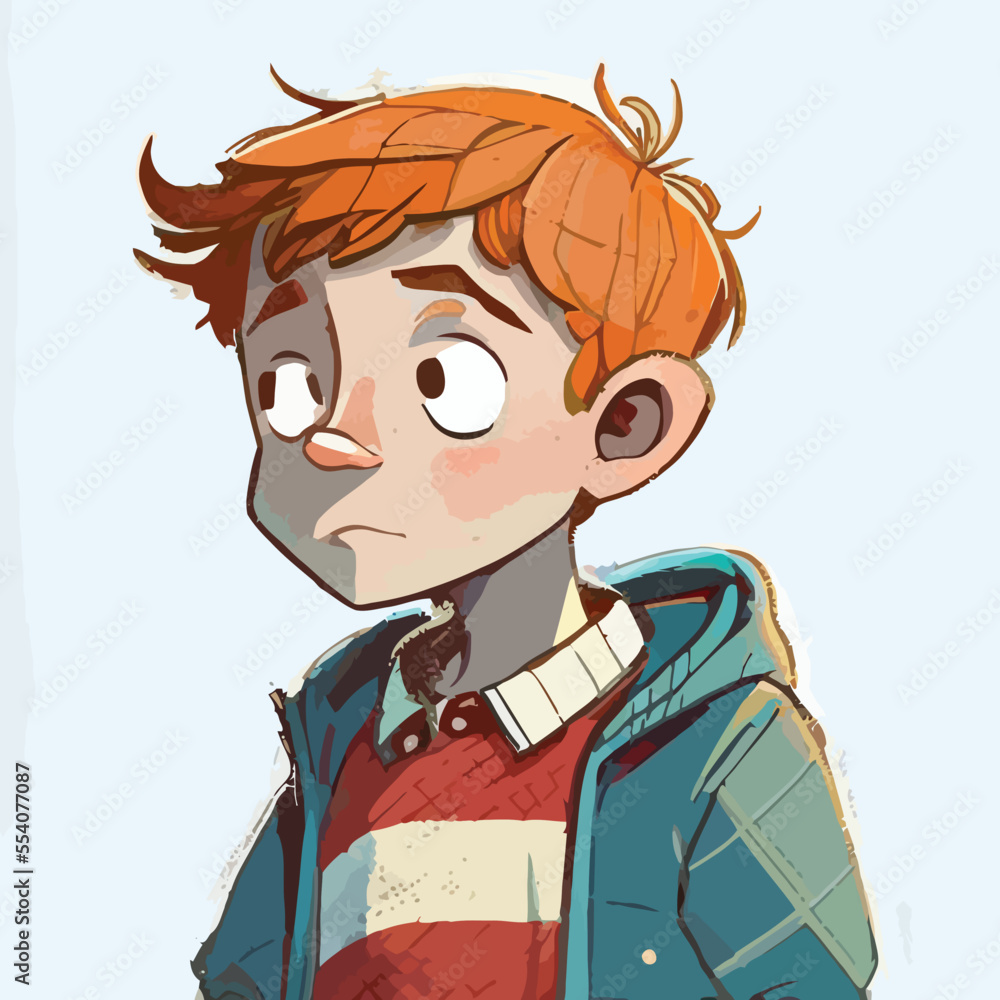 cartoon illustration of a boy cartoon illustration of a boy