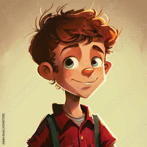 cartoon illustration of a boy