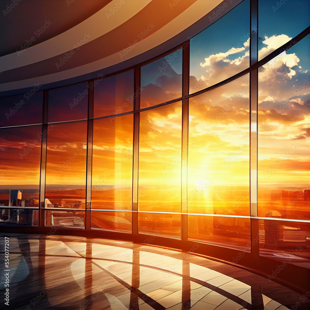 Fototapeta premium View from office building during sunset