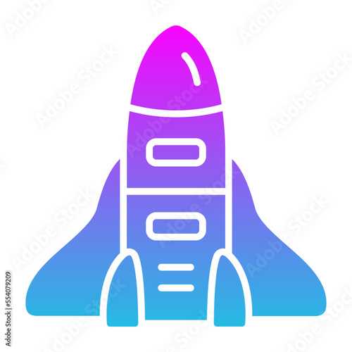 Rocket Glyph Gradient Icon