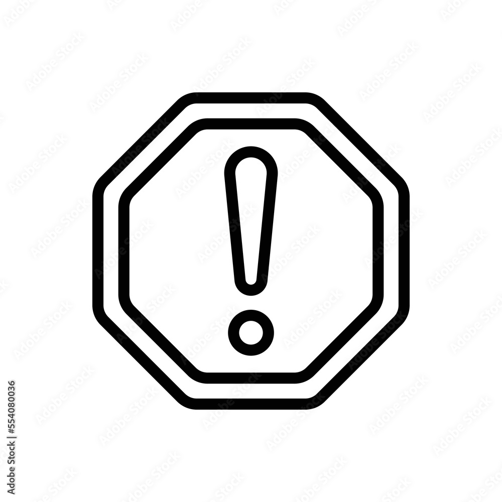 Alert sign. line icon style. icon related to warning. Simple vector design editable Alert sign. line icon style. icon related to warning. Simple vector design editable