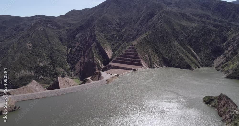 Pyramid Lake in California. It is a reservoir formed by Pyramid Dam on