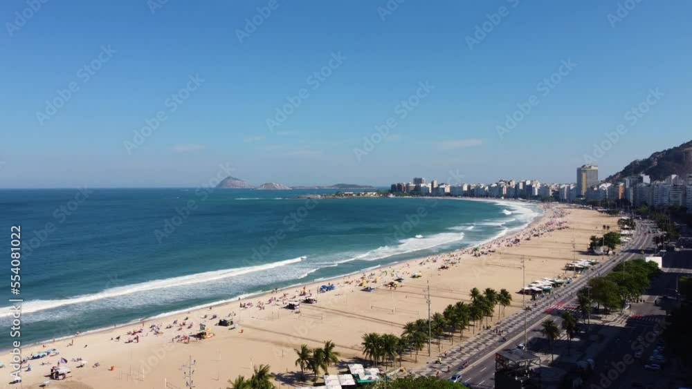 Aerial landscape view of the famous Copacabana beach in Rio de Janeiro, Brazil Aerial landscape view of the famous Copacabana beach in Rio de Janeiro, Brazil