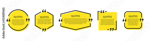 Quote box frame, big set. Texting quote blank template boxes. Blank template, quotation bubble,  bubble blog quotes symbols.