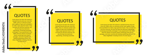 Quote box frame, big set. Texting quote blank template boxes. Blank template, quotation bubble,  bubble blog quotes symbols.