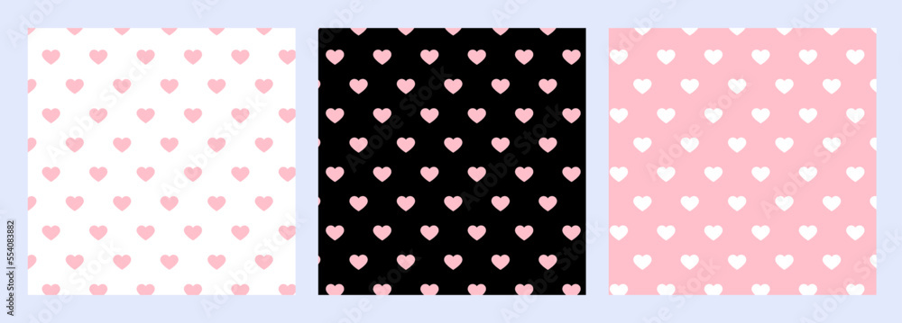 Pattern seamless heart abstract backgrounds set in pink luxury color. Valentine's Day geometric vector collection design template . Pattern seamless heart abstract backgrounds set in pink luxury color. Valentine's Day geometric vector collection design template .