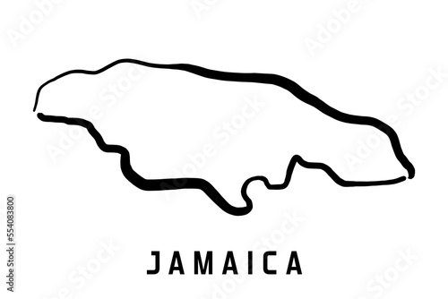 Jamaica island simple outline vector map