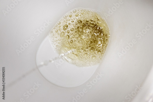 Картината върху платно The lavatory in the toilet and the stream of urine during urination