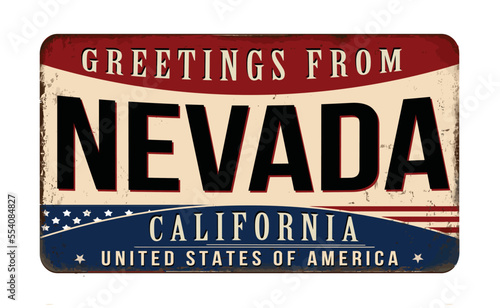 Greetings from Nevada vintage rusty metal sign