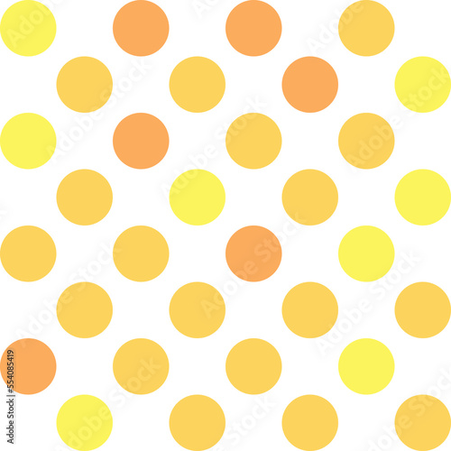 White, yellow, and orange pastel polka Dot seamless pattern background. Vector illustration.