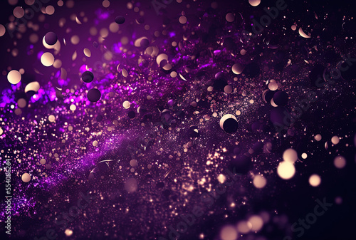 Obraz na płótnie Abstract violet background with brilliant glitter. Generative AI