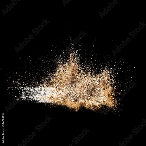 Spices mix explosion on black dark background