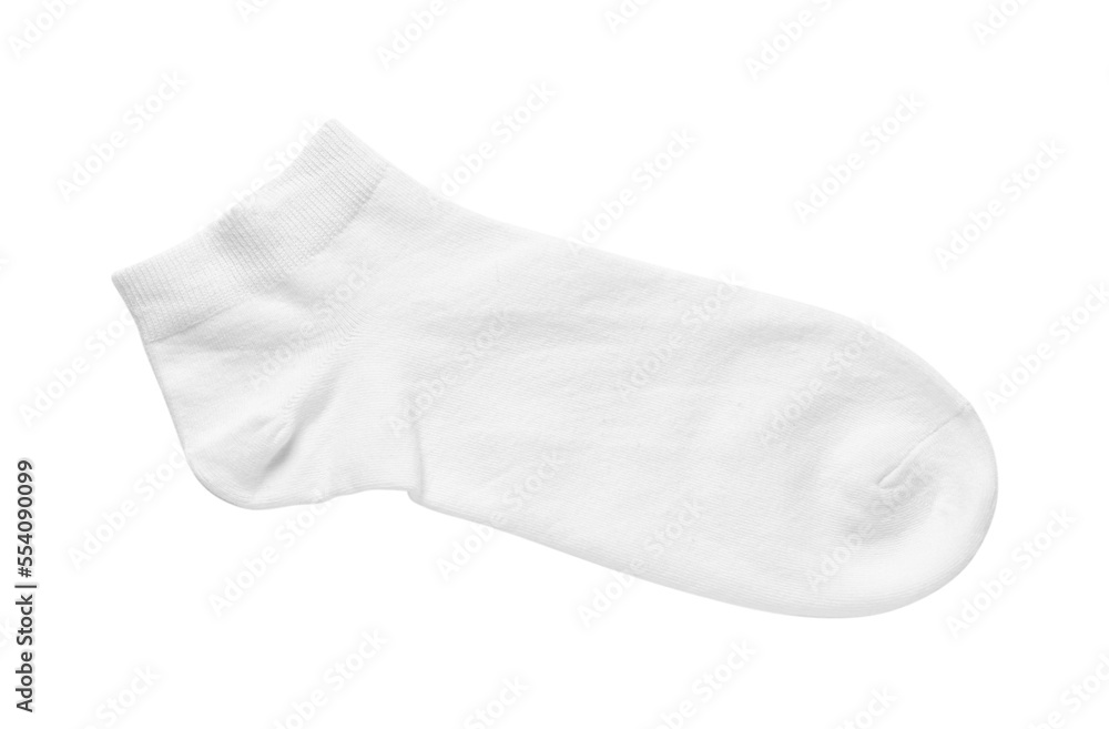 One sock isolated on white, top view