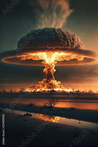 Nuclear bomb explosion. AI