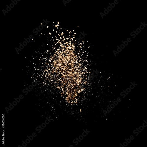Spices mix explosion on black dark background