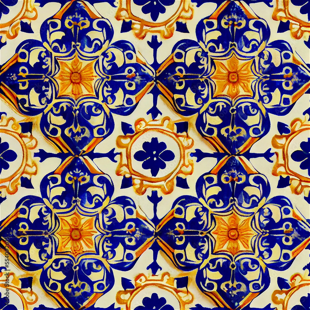 traditional azulejo typical artisanal tile in Spain and Portugal traditional azulejo typical artisanal tile in Spain and Portugal
