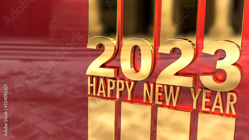 Happy New Year 2023 gold an...