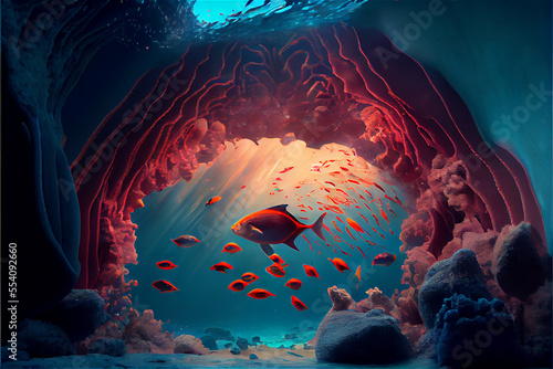 colorful fish swimming in a...