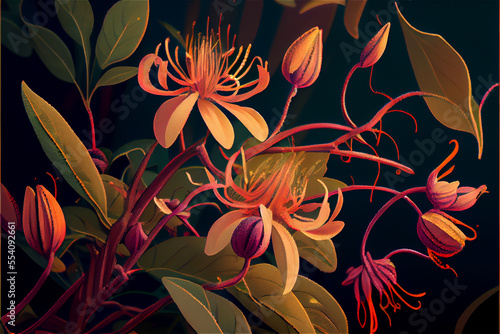 Elegant Honeysuckle floral background ideal for wallpaper and decoration photo