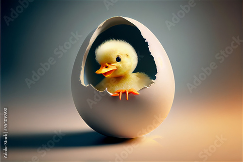 Cute yellow duck coming out...
