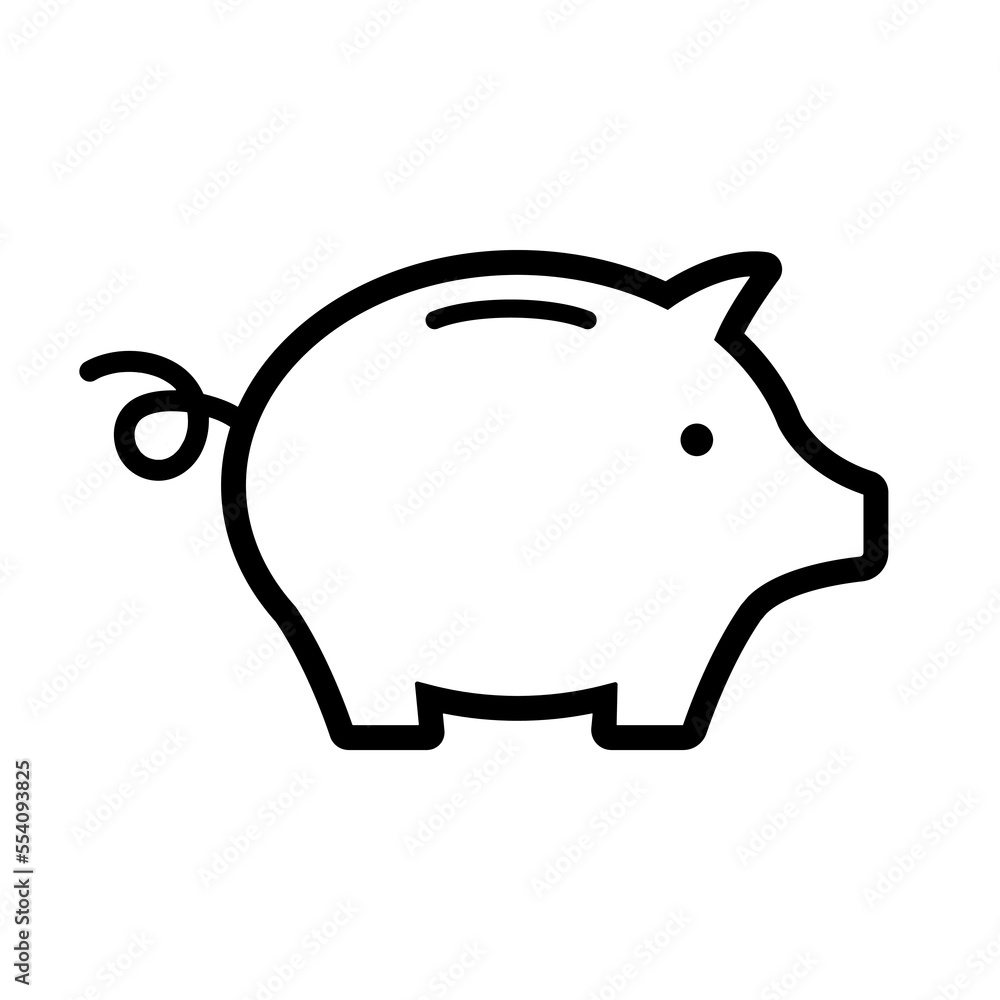 Piggy bank icon isolated on white background Piggy bank icon isolated on white background