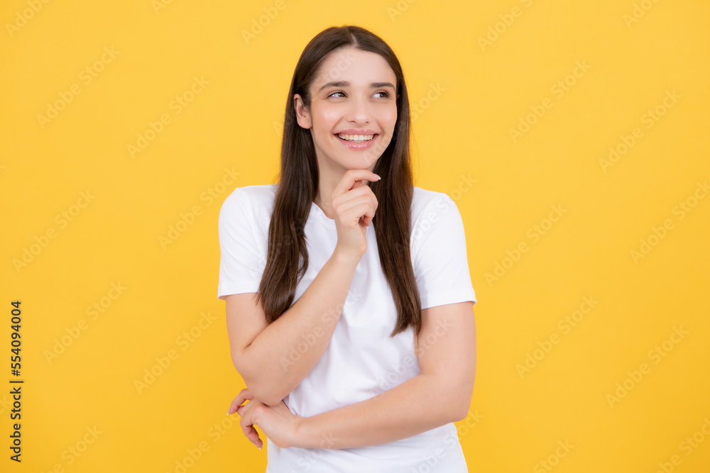 Happy smiling woman portrait. Attractive young pretty cheerful girl in casual clothing feeling happy and carefree, isolated background. Happy smiling woman portrait. Attractive young pretty cheerful girl in casual clothing feeling happy and carefree, isolated background.