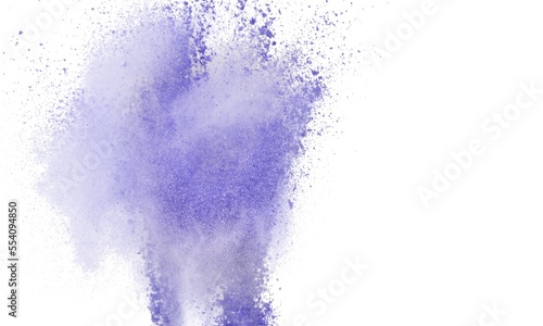 Violet paint in water splash. Peri Color of the year 2022. Very.