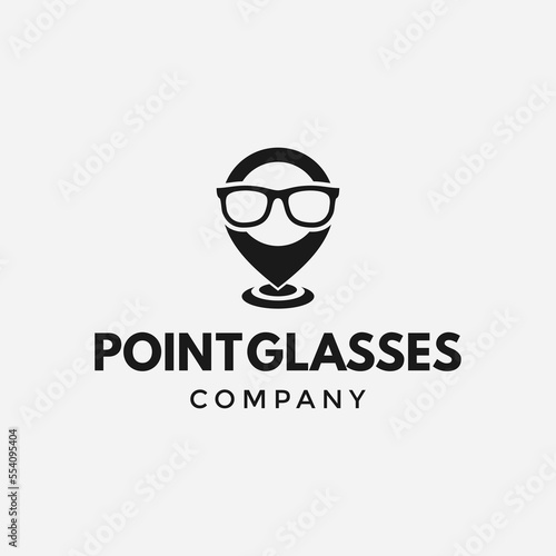 Point glasses vector logo template