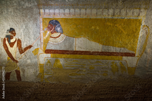 Frescoes in the tomb of Queen Qalhata at El Kurru.; Karima, Sudan, Africa. photo