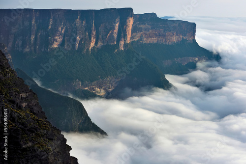 The east facing cliffs of Auyan Tepui.; Gran Sabana, Venezuela. photo