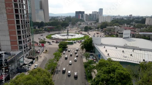 avenida vallarta en guadalajara vista de drone hasta glorieta photo