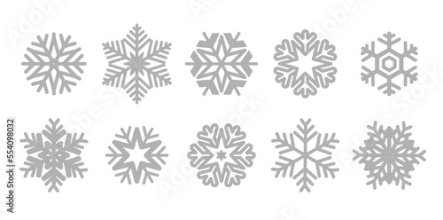 Large collection of snowflakes. Xmas decoration elements.