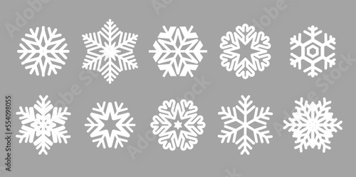 Large collection of snowflakes. Xmas decoration elements.