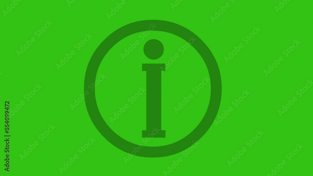 Information icon animation, on a green chroma key background Information icon animation, on a green chroma key background