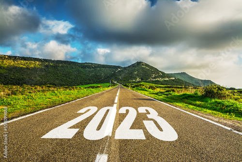 2023 written on a country road