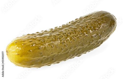 Fresh green pickle isolatedon a white background photo