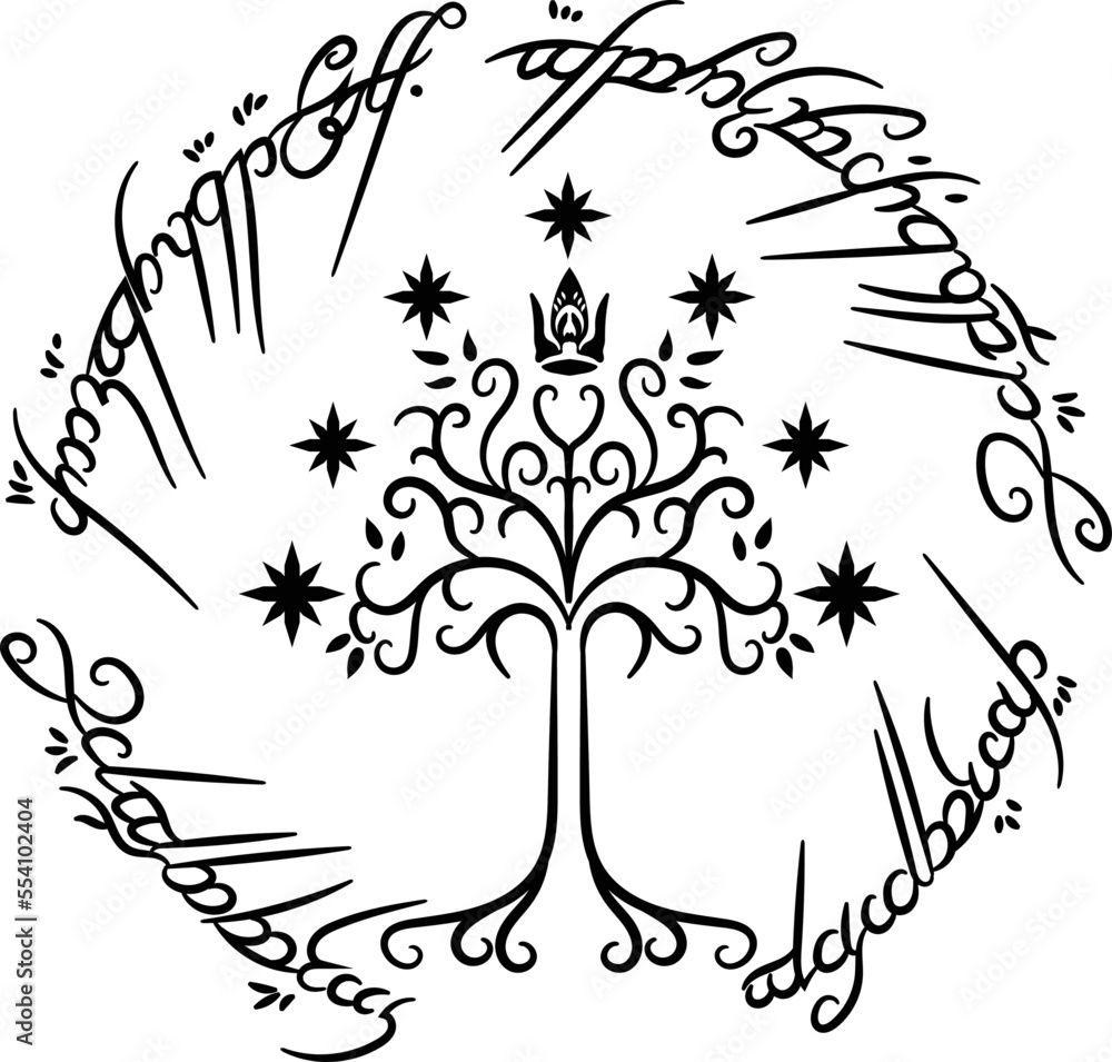 Lord of the rings tree of gondor vector Stock Vector Adobe Stock
