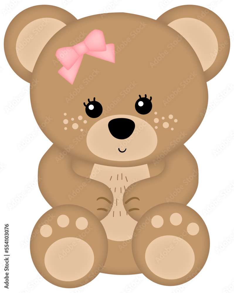 Cute girl teddy bear Stock Vector