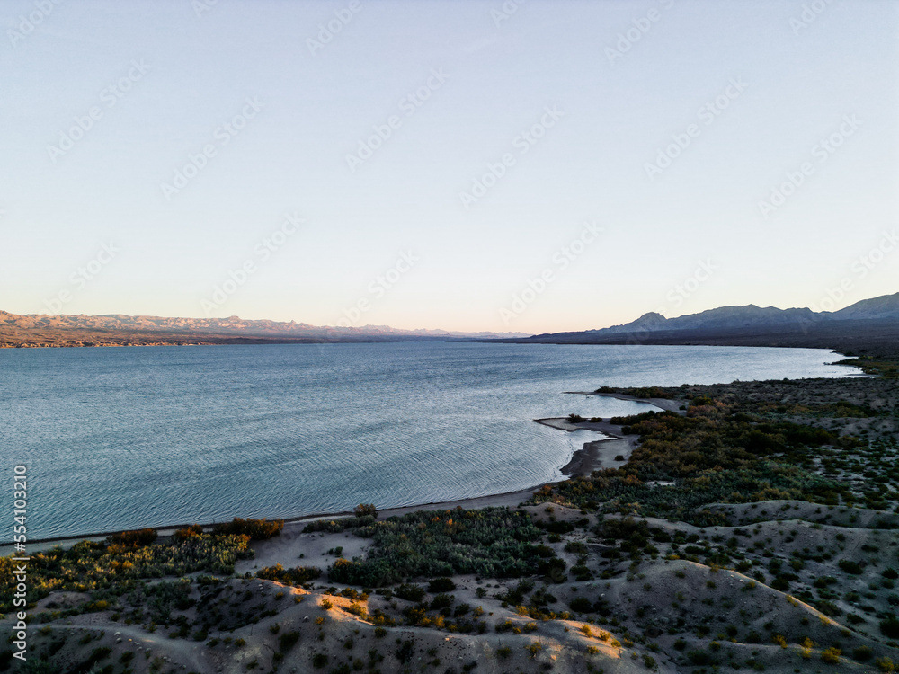 view of lake mohave in the lake mead national recreational area in nevada near laughlin and bullhead city.