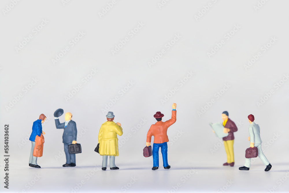 A group of business people isolated on white background A group of business people isolated on white background