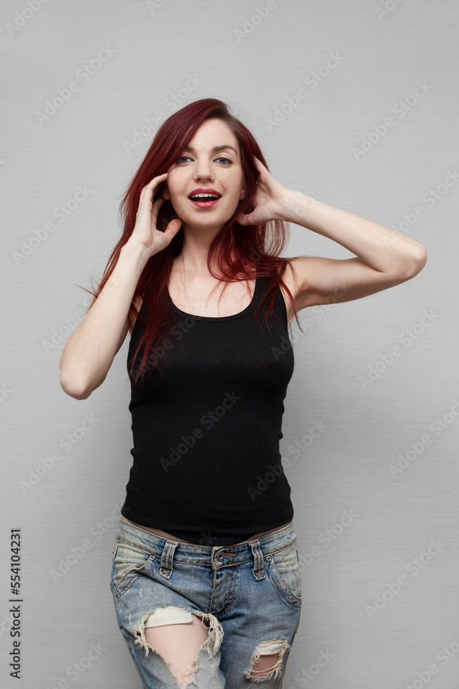 Beautiful woman in shirt and panties Beautiful woman in shirt and panties