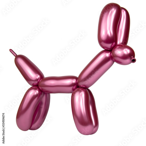 Craft festive balloon dog twisting modeling isolated on the white background