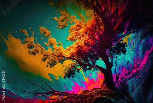 vivid, colourful, and colorful image. nature with vivid colors was painted. colorful abstract backdrop. Generative AI