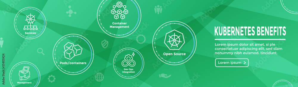 Kubernetes Development Environment Icon Set and Web Header Banner or Heading Kubernetes Development Environment Icon Set and Web Header Banner or Heading
