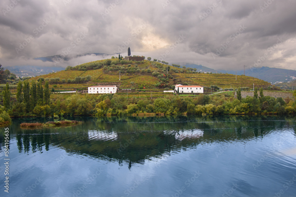 Landscape and architectural views along the Douro Valley in Portugal