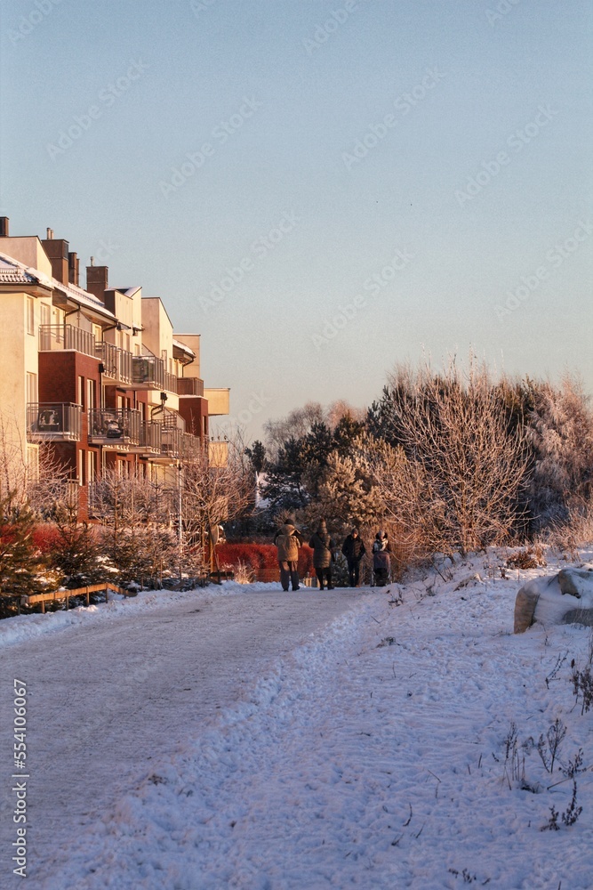 house in the snow in Gdynia Wiczlino Poland